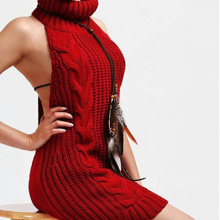Casual Backless Head Virgin Killer Sexy Sweaters
