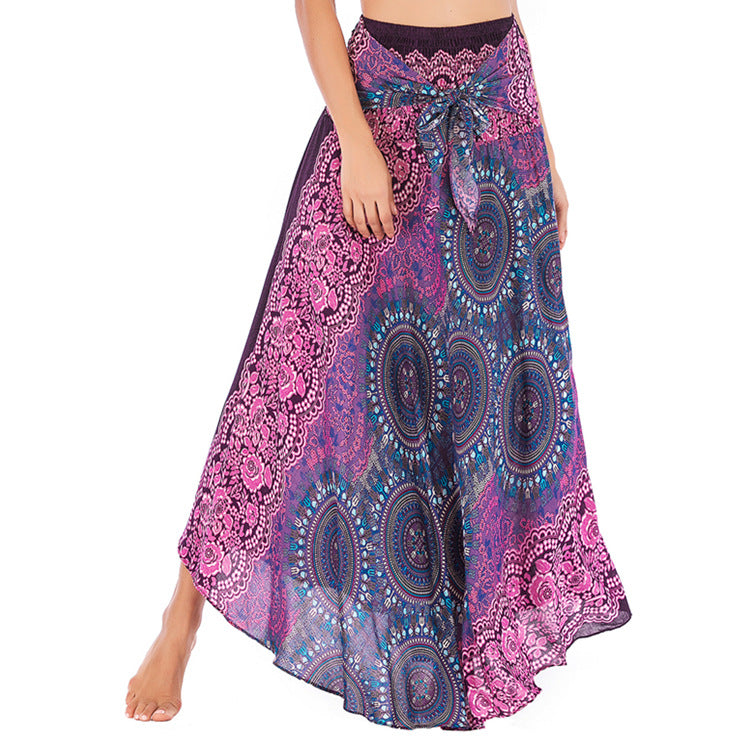 Casual Thai Beach Vacation Two-way Big Swing Belly Dress