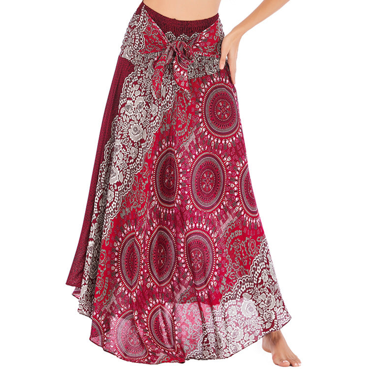 Casual Thai Beach Vacation Two-way Big Swing Belly Dress