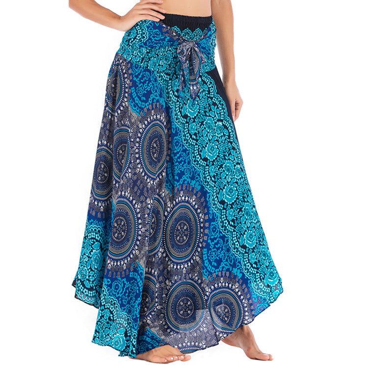 Casual Thai Beach Vacation Two-way Big Swing Belly Dress
