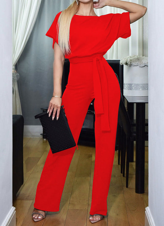 Women's Color Summer Fashion Button Sleeve Pants