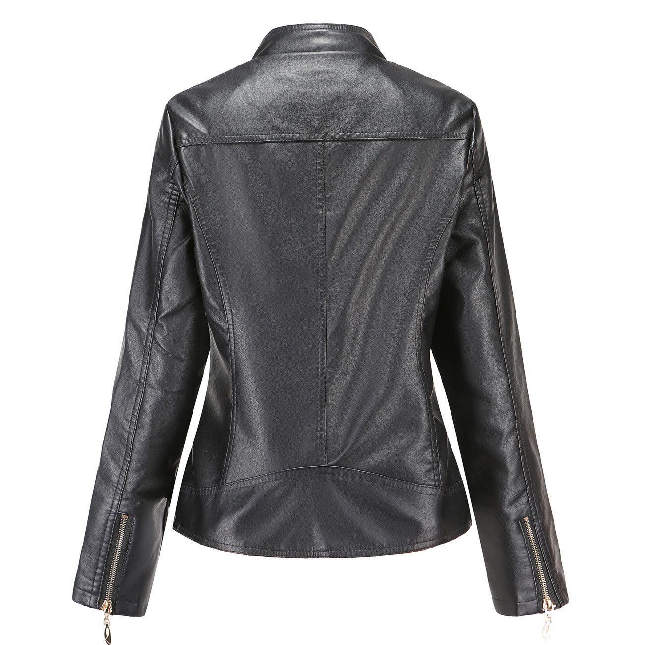 Women's Stylish Leather Temperament Stand Collar Jackets
