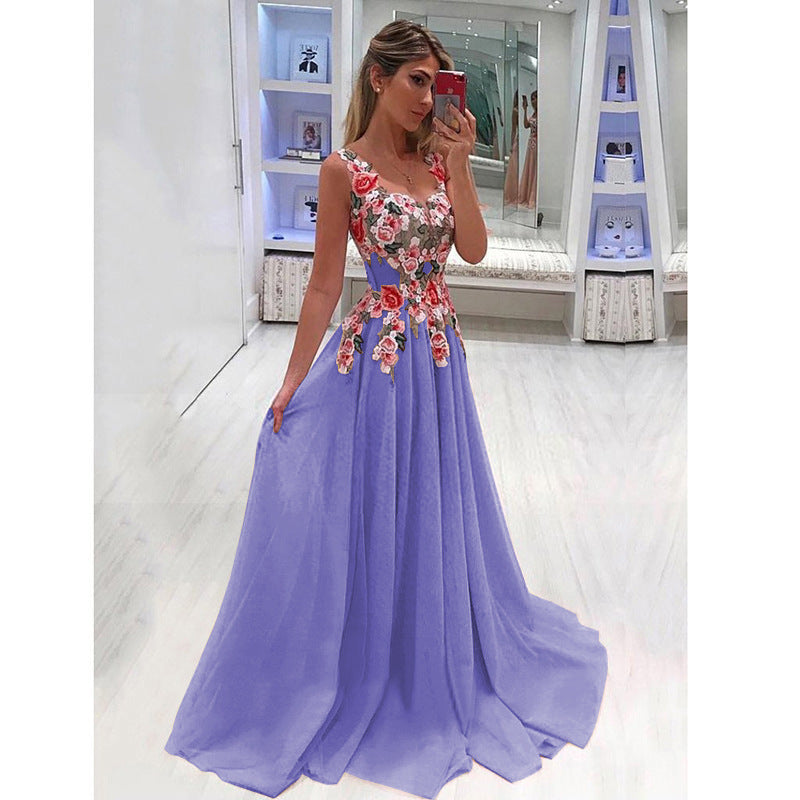 Classy Slouchy Princess Dress Printed Long Dresses