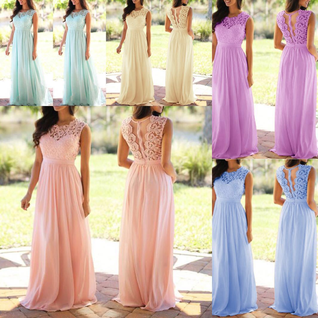 Unique Round Neck Sexy Lace Chiffon Dress