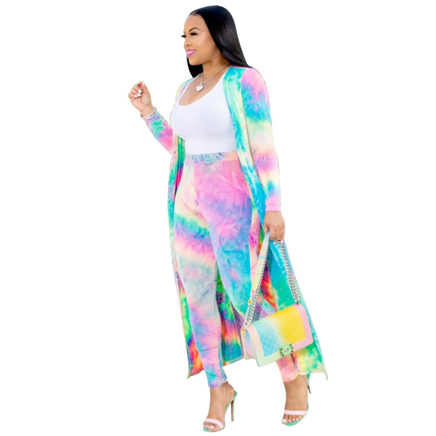 Print Long Sleeve Two-piece Set Nightclub Suits