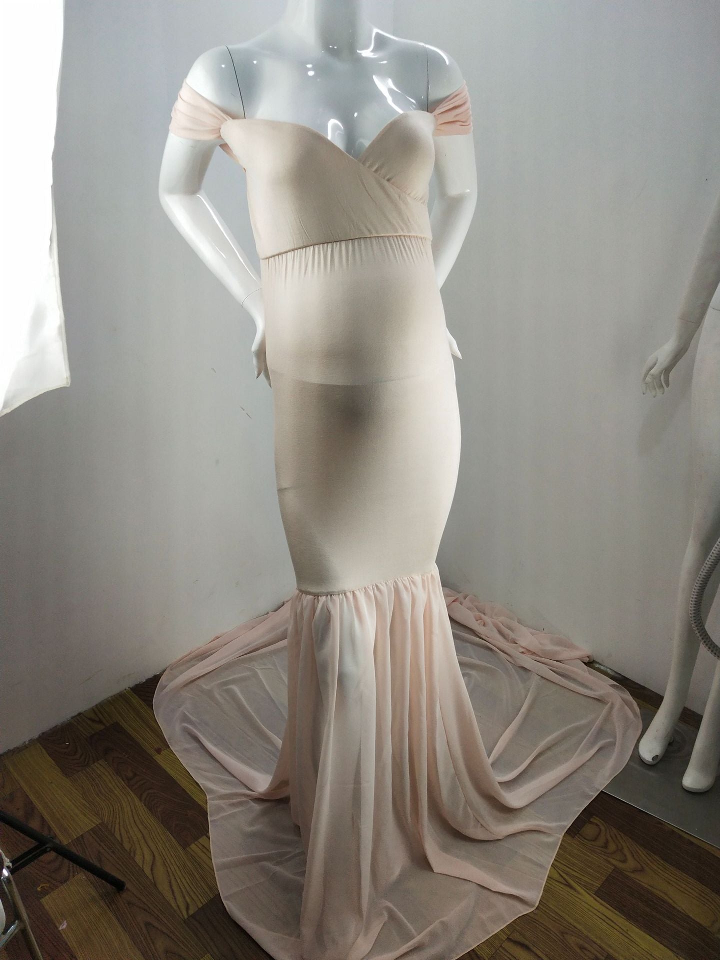 Women's Cotton With Chiffon Floating Tail Sleeve Dresses