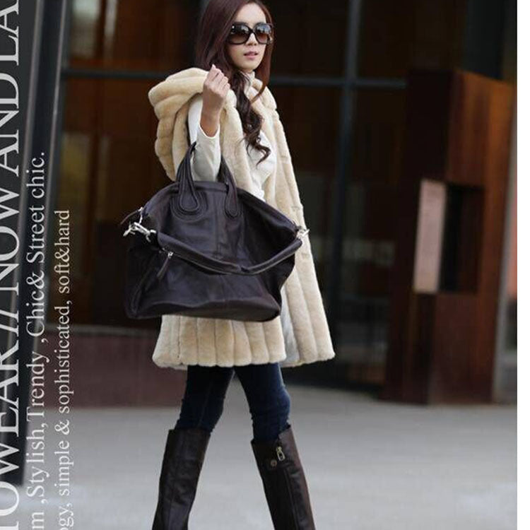 Women's Imitation Fur Korean Mid-length Rabbit Plush Coats