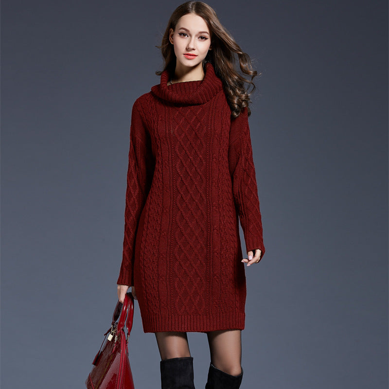 Women's Beautiful Durable Dress Long Turtleneck Knitwear