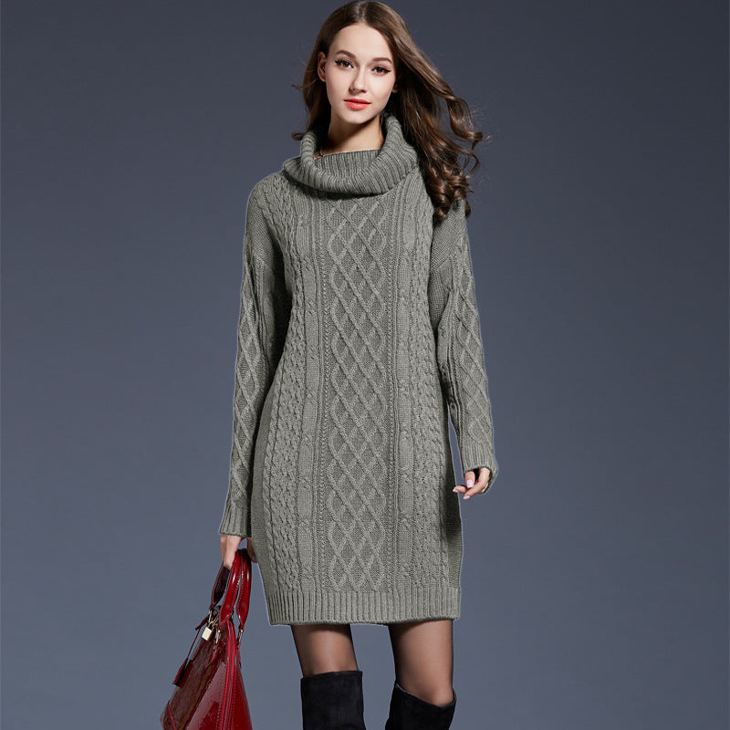 Women's Beautiful Durable Dress Long Turtleneck Knitwear