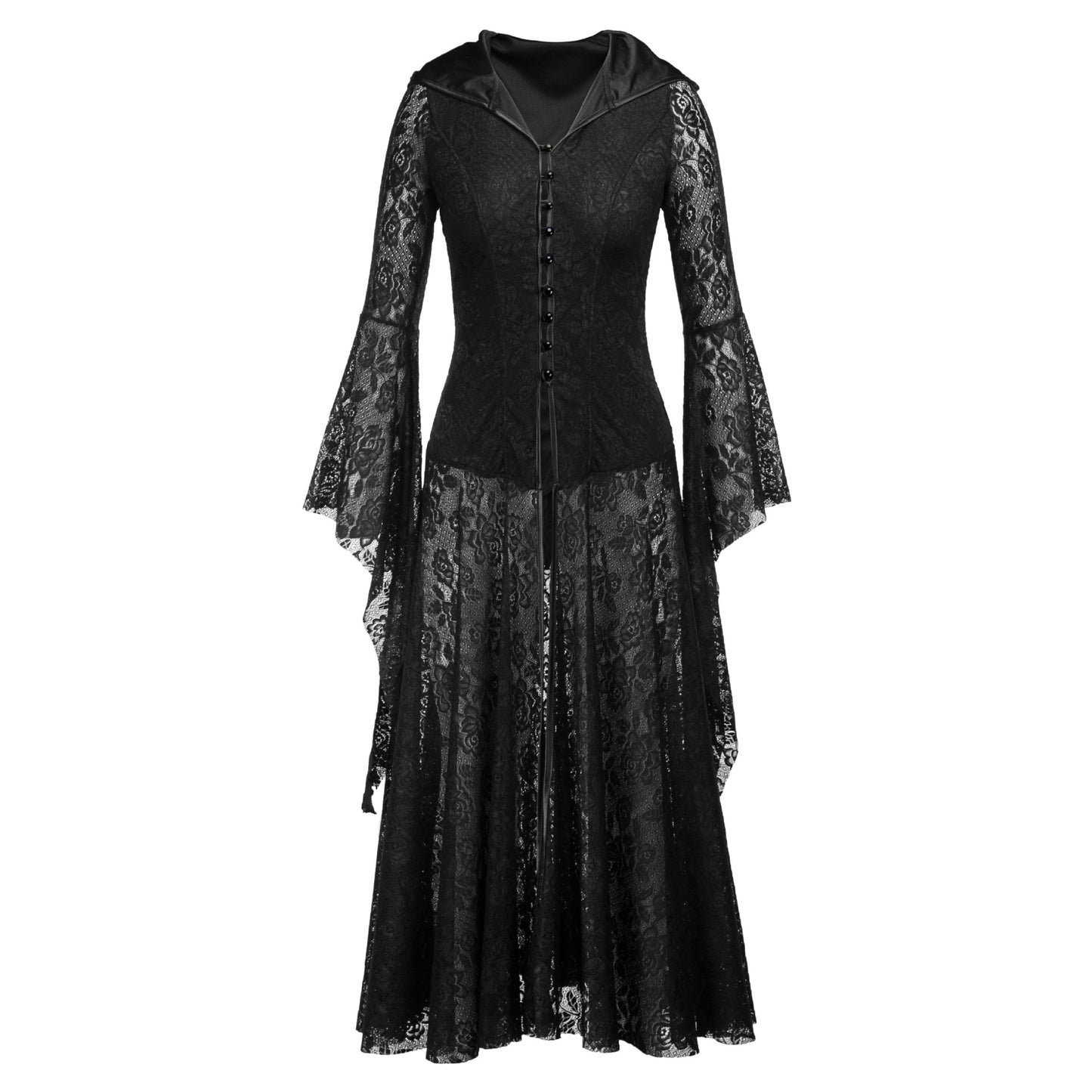 Women's Black Dress Gothic Retro Mid-length Lolita Dresses