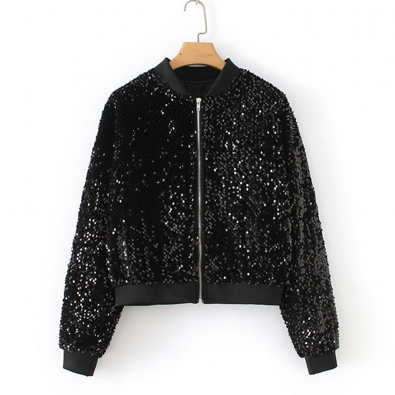 Women's Hip Hop Performance Clothes Veet Sequined Jackets