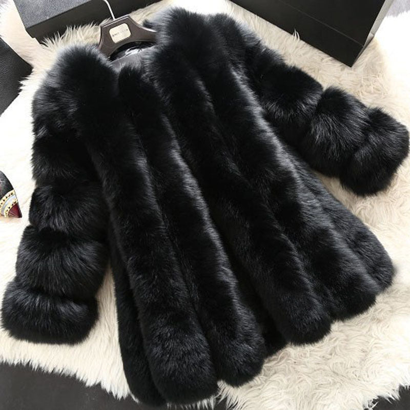 Women's Classic Faux Fox Fur Mid-length Coats