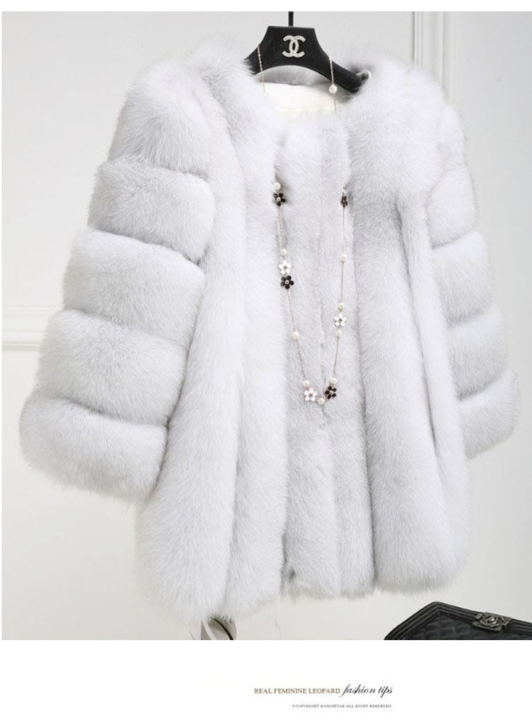 Women's Classic Faux Fox Fur Mid-length Coats