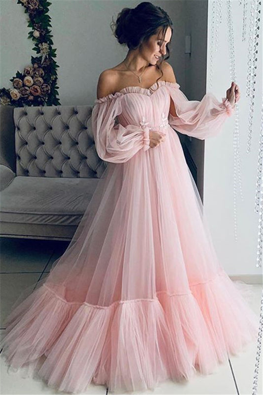 Women's Mesh Long Sleeve Dress Large Swing Wedding Dresses