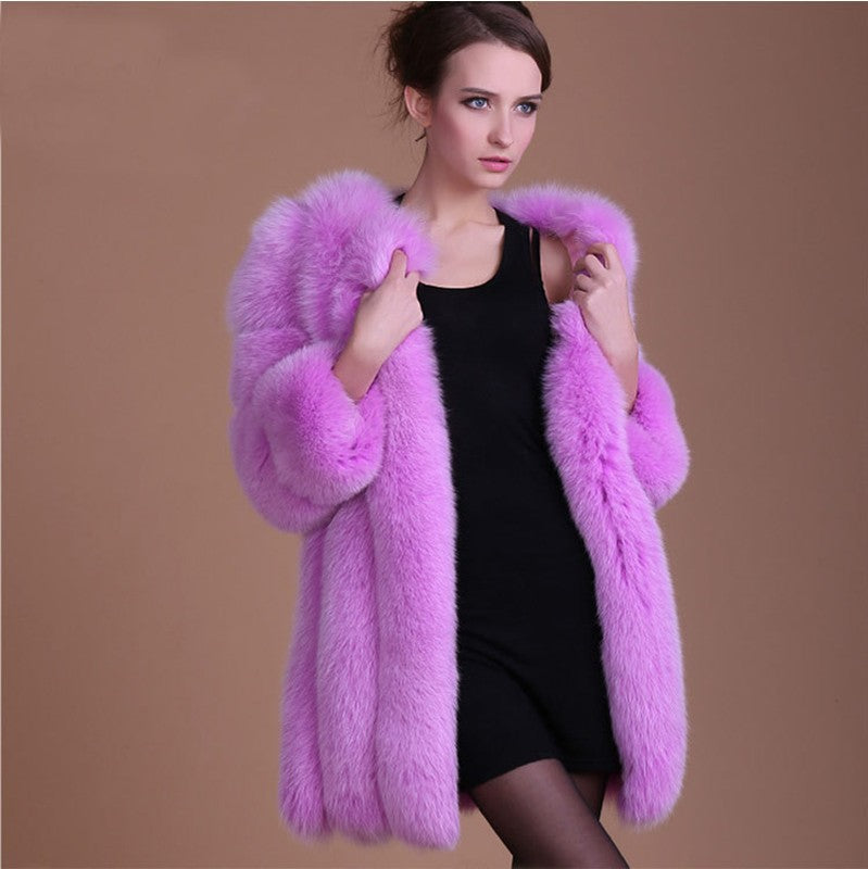 Women's Classic Faux Fox Fur Mid-length Coats