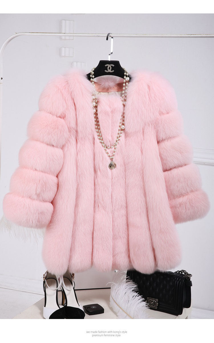 Women's Classic Faux Fox Fur Mid-length Coats