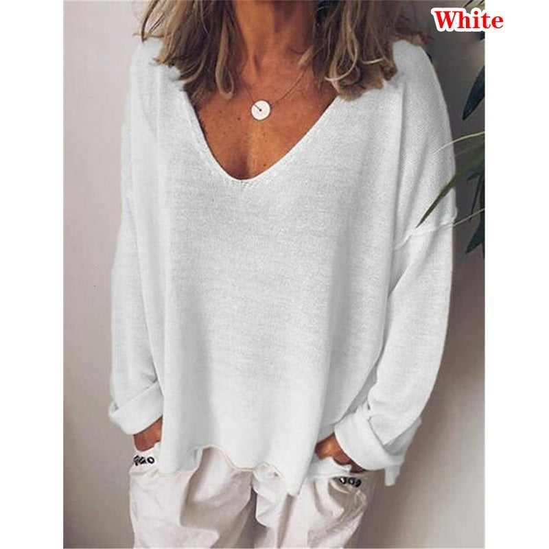 Women's Cotton Blend Solid Color Long Sleeve Blouses