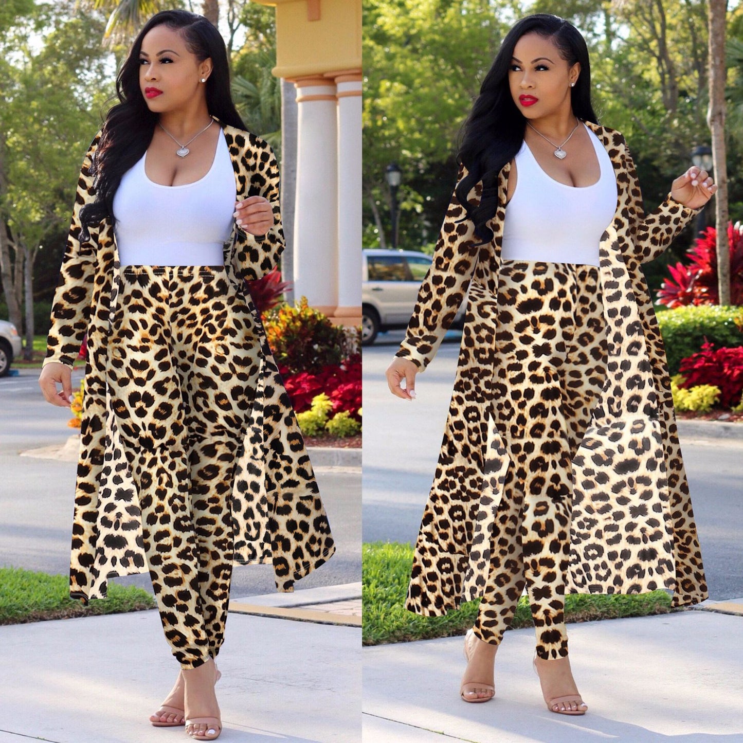 Print Long Sleeve Two-piece Set Nightclub Suits