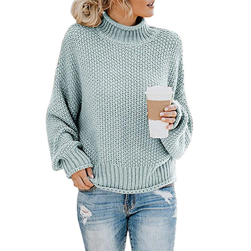 Durable Women's Thick Thread Turtleneck Pullover Sweater