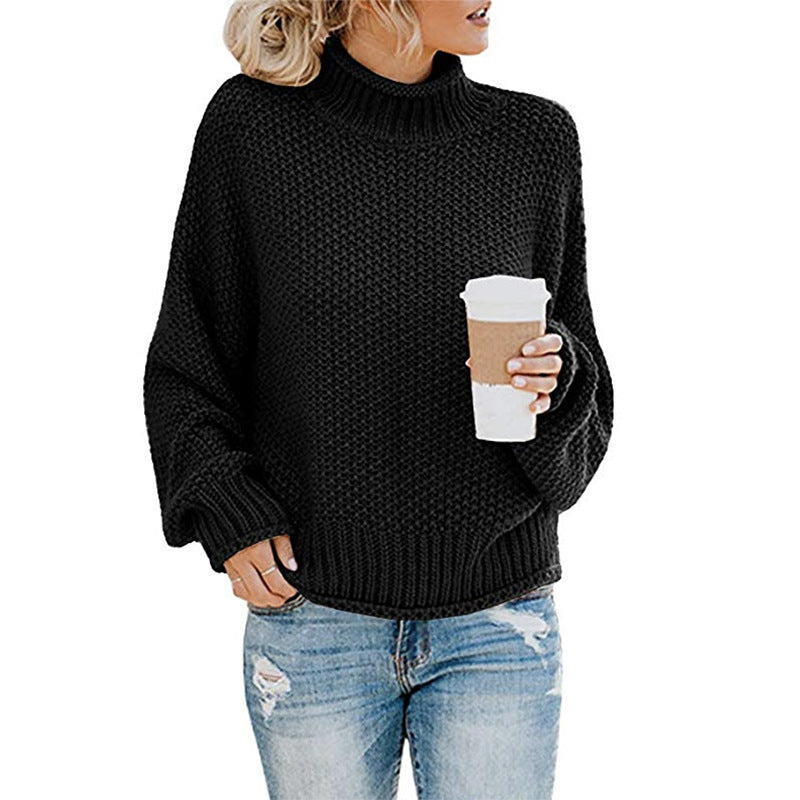 Durable Women's Thick Thread Turtleneck Pullover Sweater