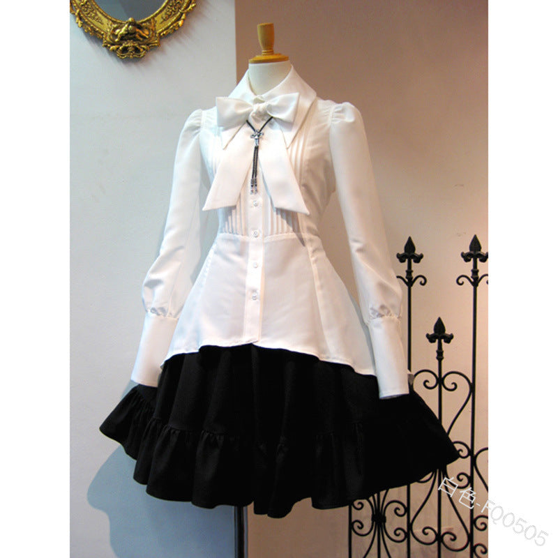 Dress Bow Tie Waist Asymmetric Solid Dresses