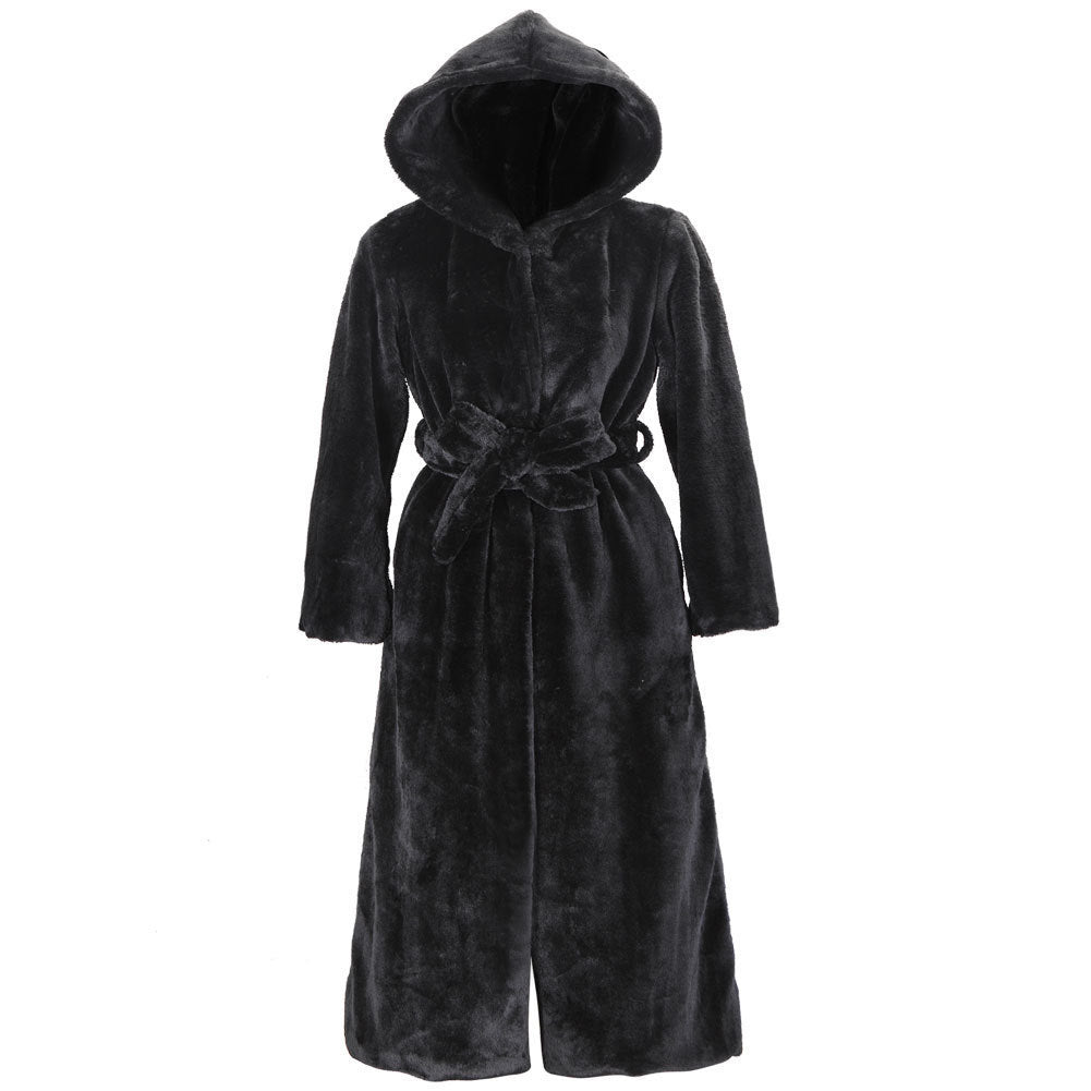 Women's Slim Fit Warm Fur Long Hooded Coats
