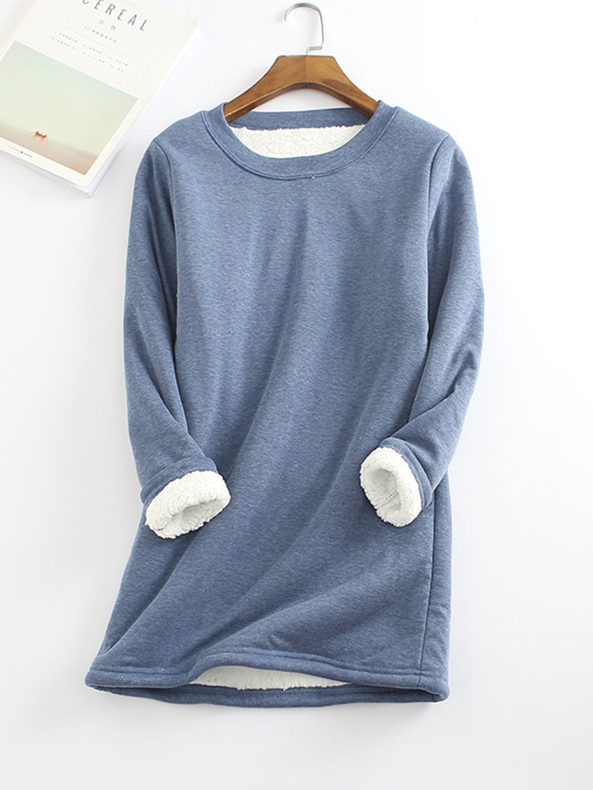 Women's Veet Padded Bottoming Shirt Mid-length Thickened Large Fleece Slim Fit Women's Sweater