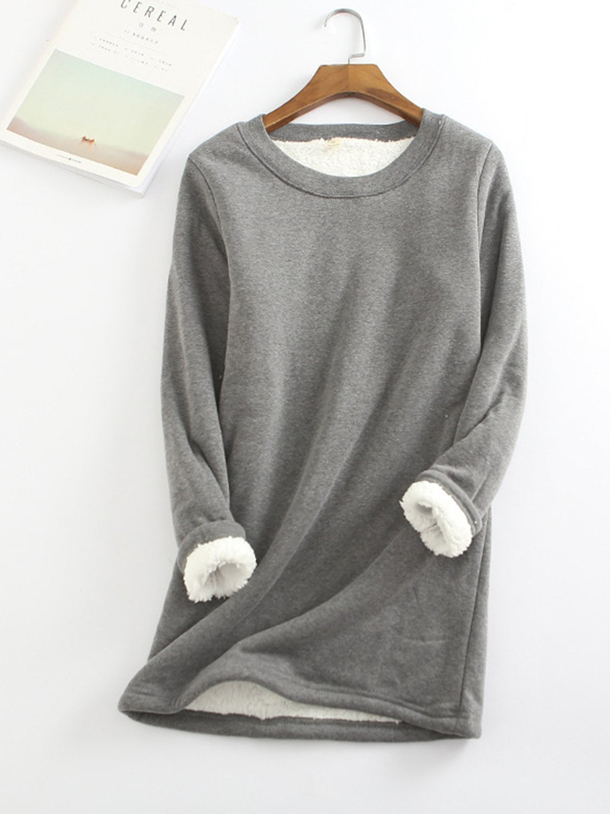 Women's Veet Padded Bottoming Shirt Mid-length Thickened Large Fleece Slim Fit Women's Sweater