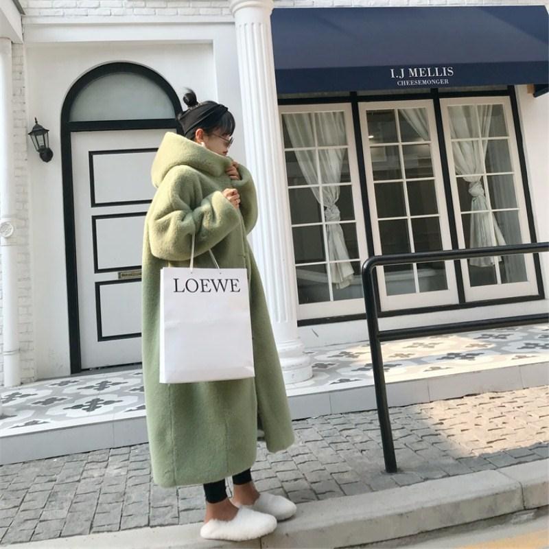 Women's Fur Thickened Long Section Loose Hat Coats