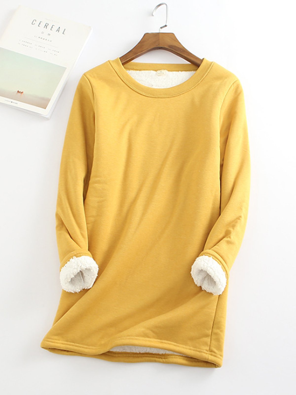 Women's Veet Padded Bottoming Shirt Mid-length Thickened Large Fleece Slim Fit Women's Sweater