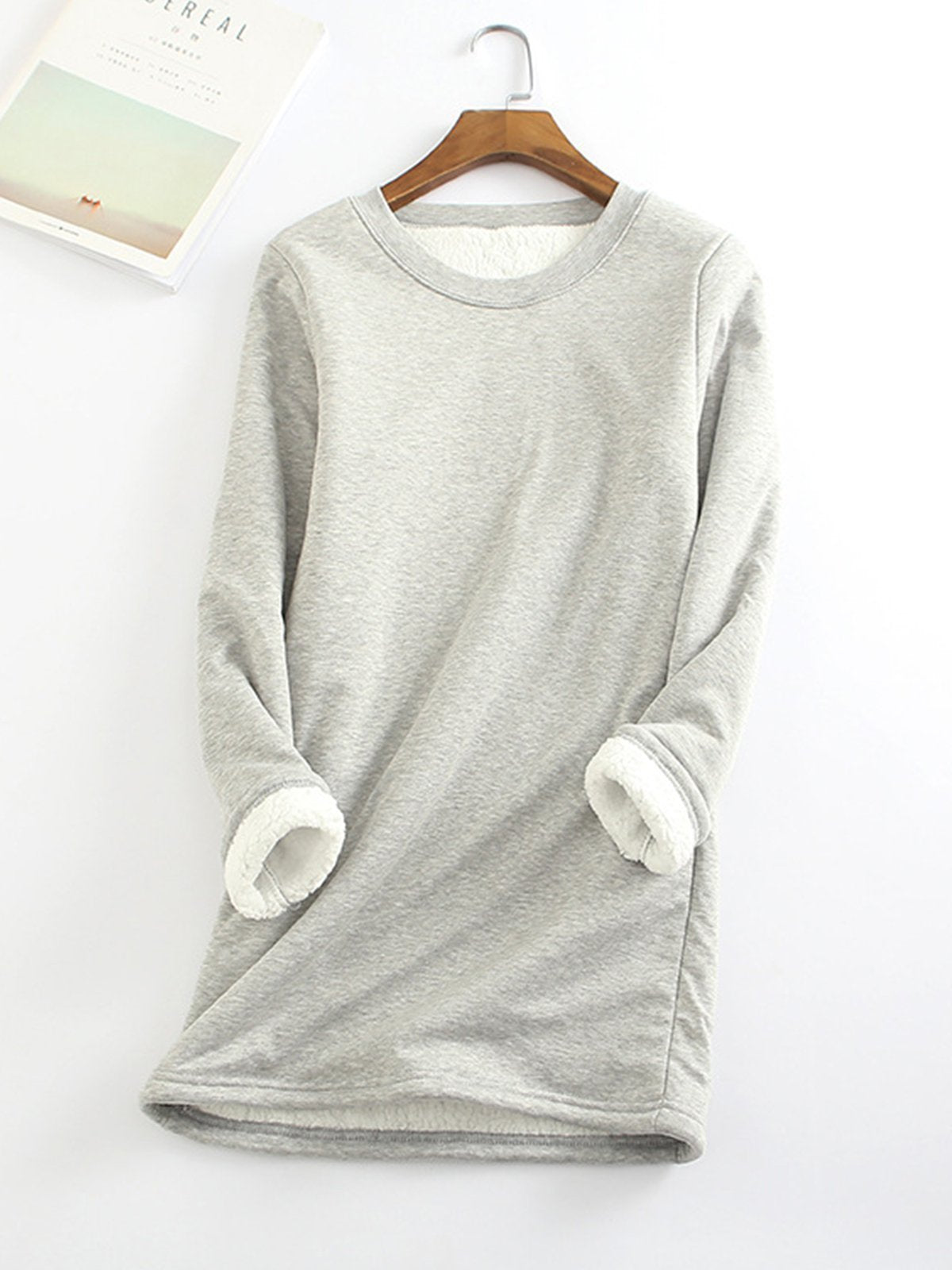 Women's Veet Padded Bottoming Shirt Mid-length Thickened Large Fleece Slim Fit Women's Sweater