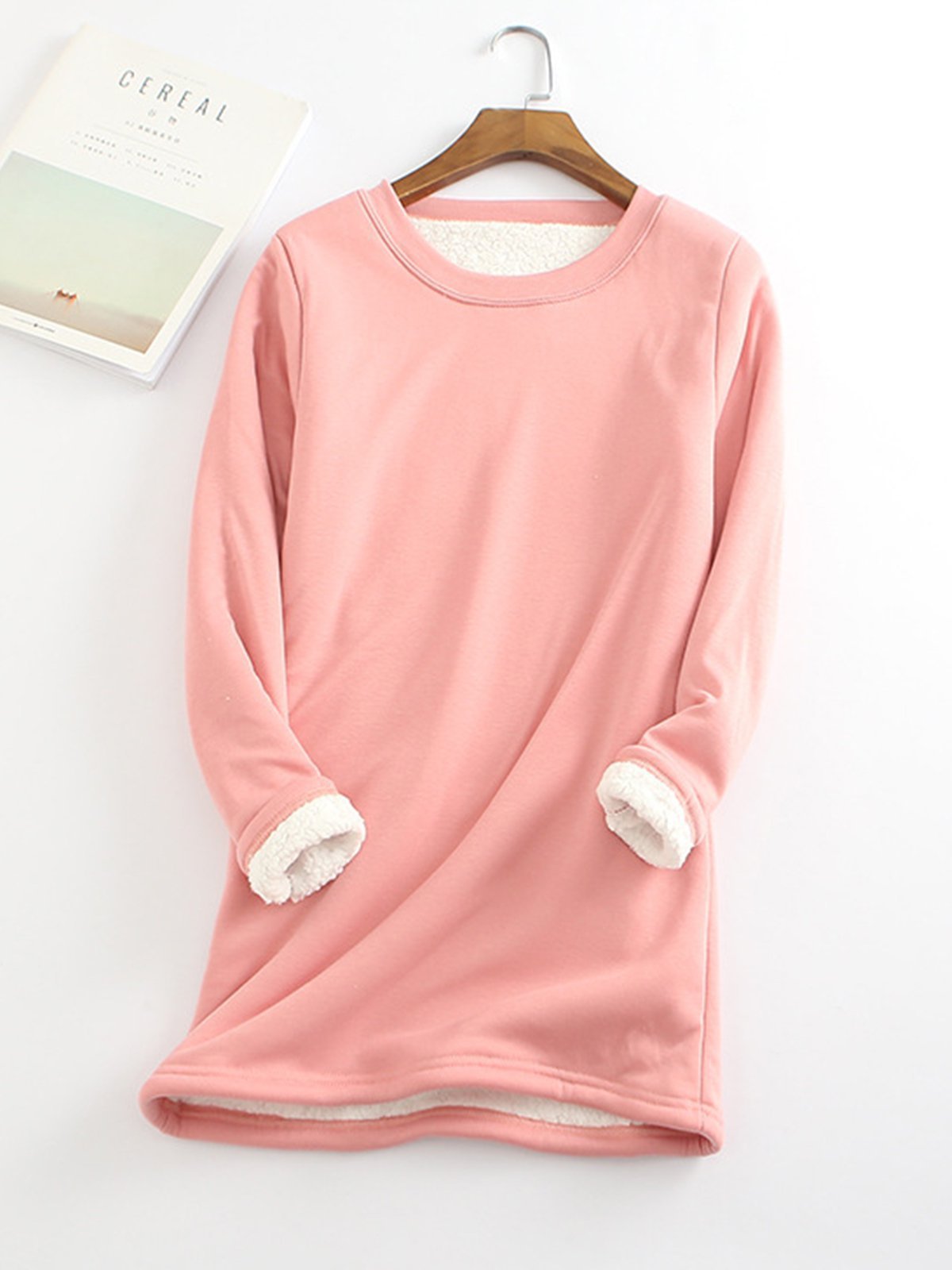 Women's Veet Padded Bottoming Shirt Mid-length Thickened Large Fleece Slim Fit Women's Sweater