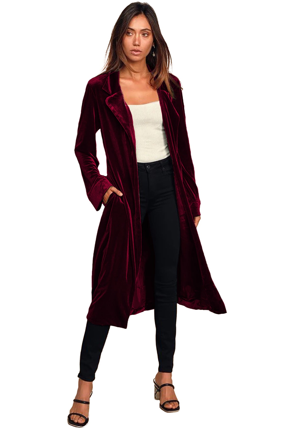 Women's Autumn Casual Overcoat Gold Veet Long Coats