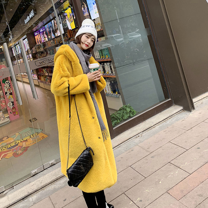 Women's Fur Thickened Long Section Loose Hat Coats