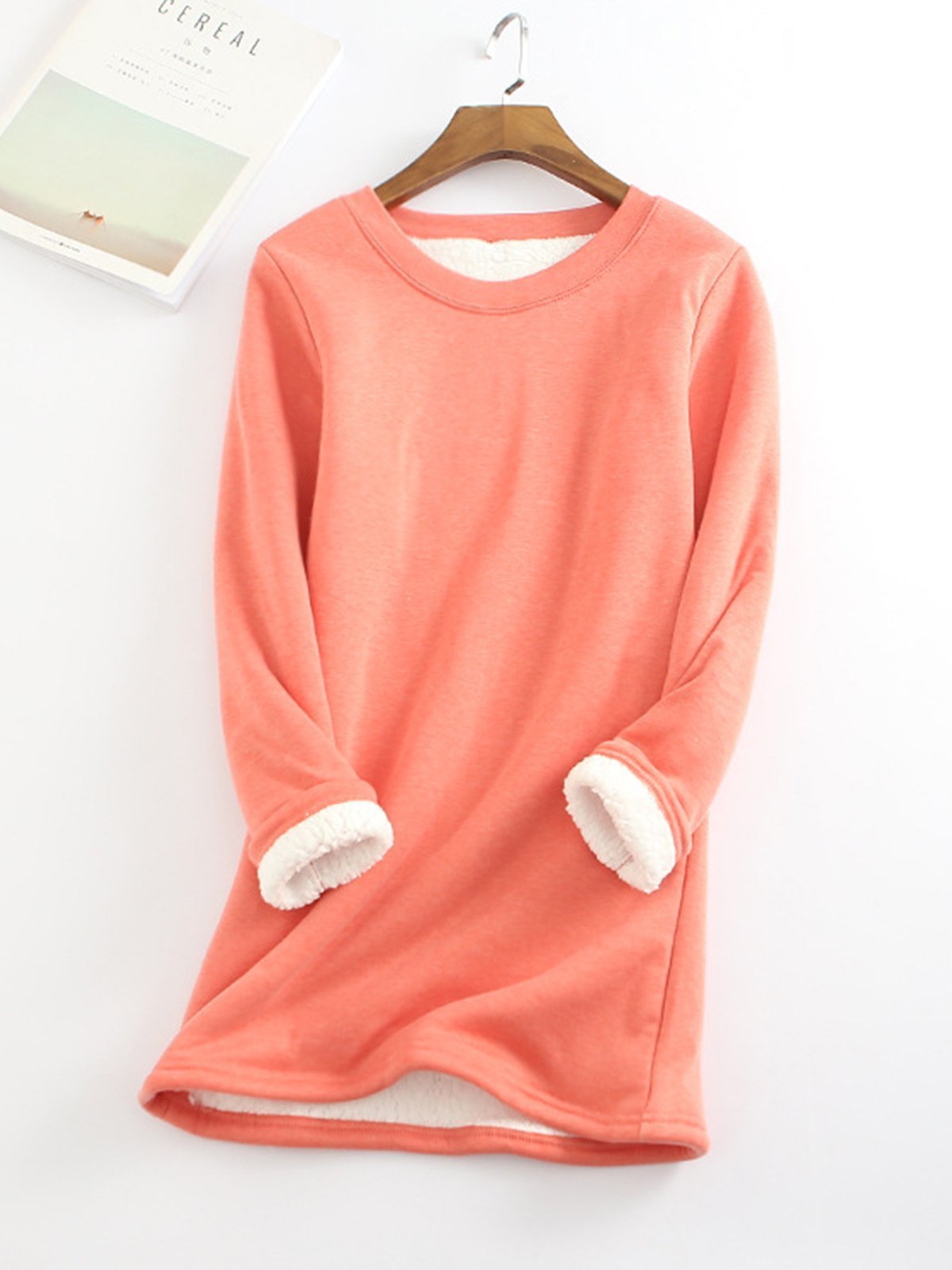 Women's Veet Padded Bottoming Shirt Mid-length Thickened Large Fleece Slim Fit Women's Sweater