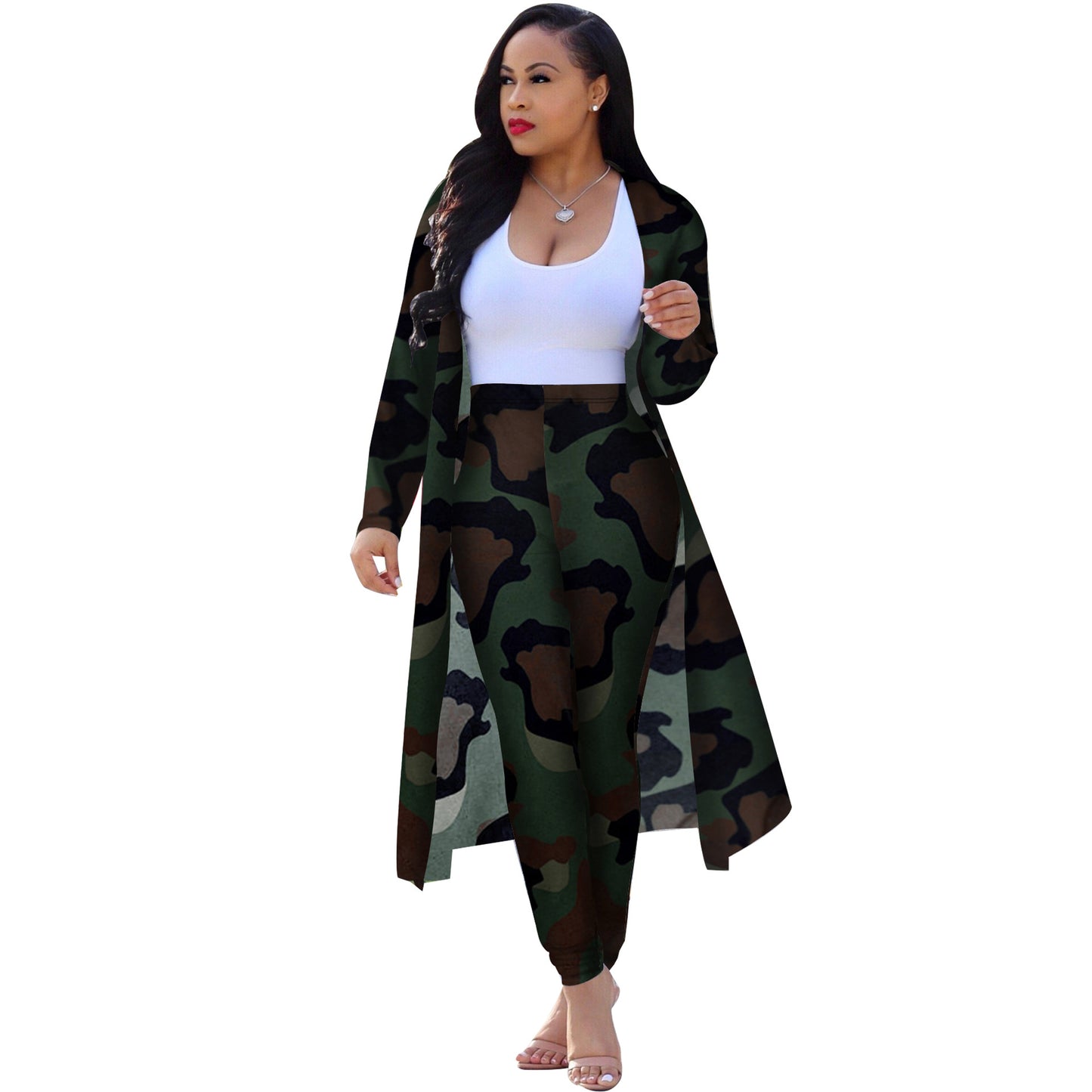 Print Long Sleeve Two-piece Set Nightclub Suits