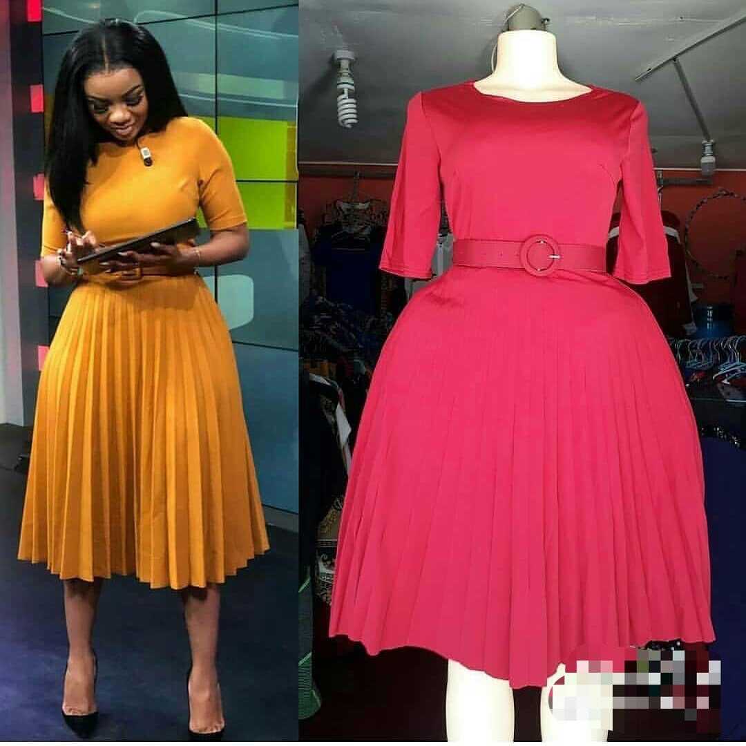 Women's Summer African Fashion Pleated Temperament Solid Color Round Neck Plus Size