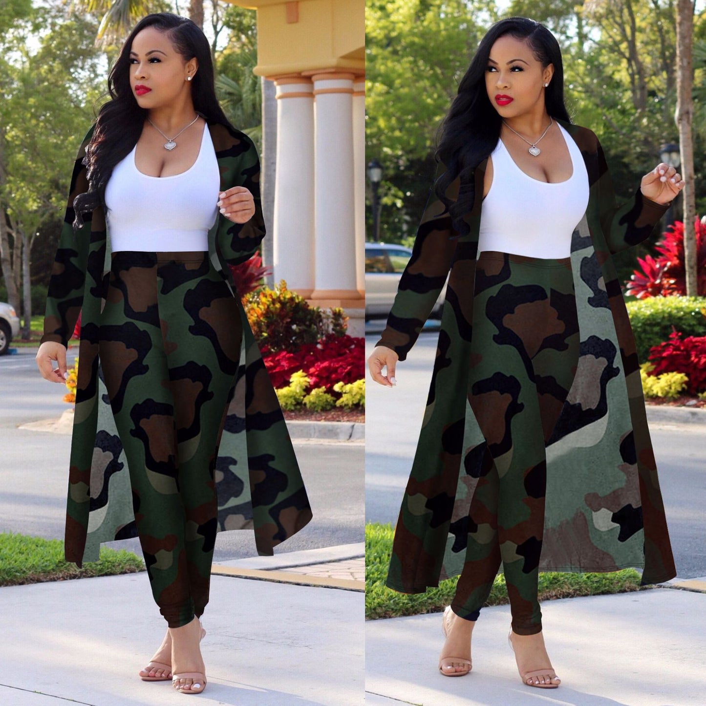 Print Long Sleeve Two-piece Set Nightclub Suits