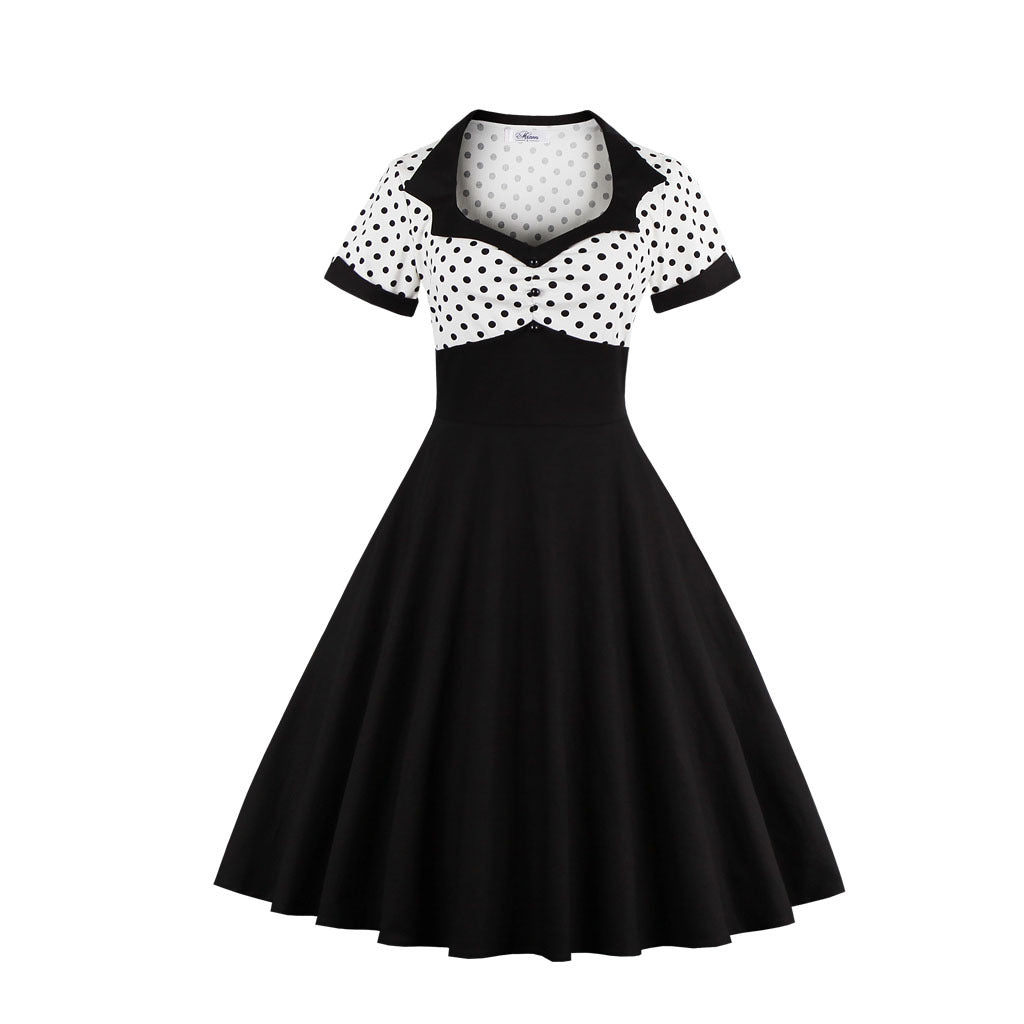 Polka Dots Retro Square Collar Dress Dresses