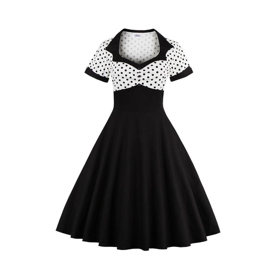 Polka Dots Retro Square Collar Dress Dresses