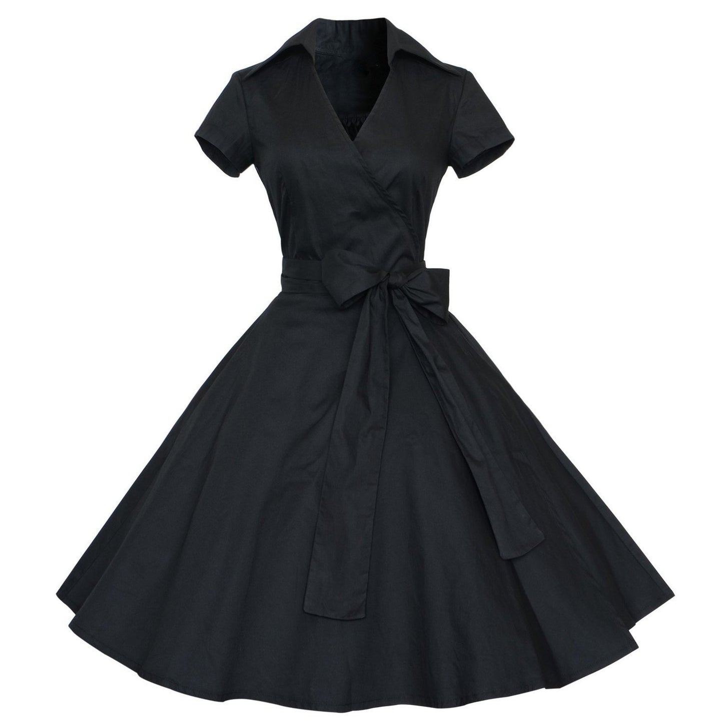 Women's Wide Hem Midi Dress Hepburn Style Dresses