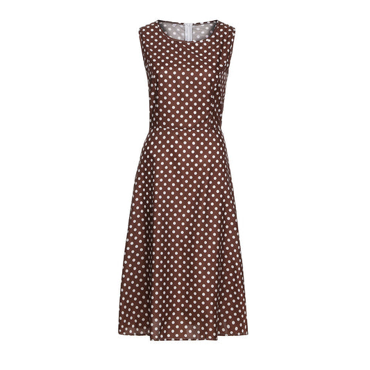Women's Retro Sleeveless Wide Hem Printed Polka Dresses