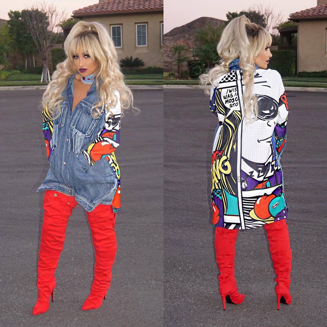 Women's Fashion Street Hipster Digital Printed Wear Jackets
