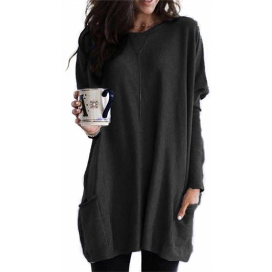 Women's Autumn Long Sleeve Casual Pocket T-shirt Blouses
