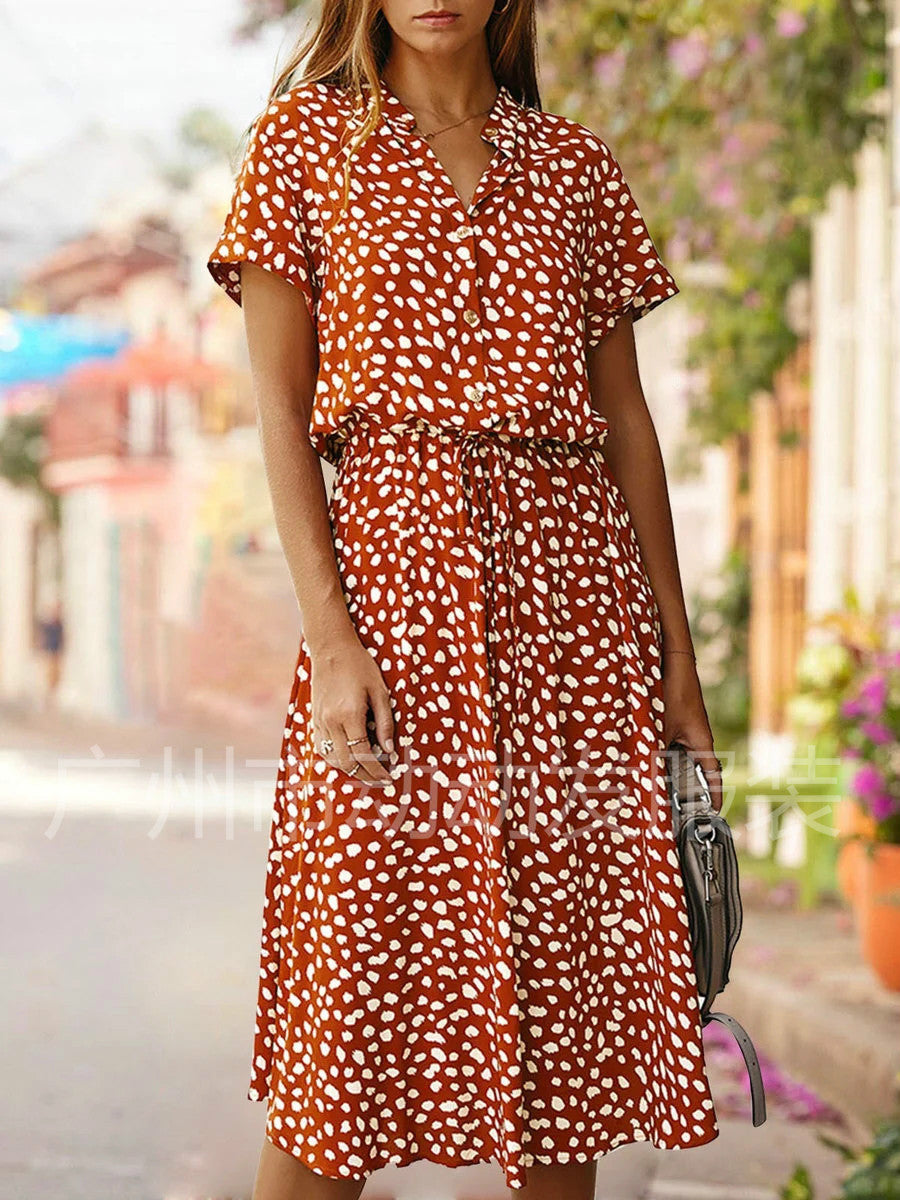 Women's Wear Summer Polka Dot Printed Sleeve Shorts