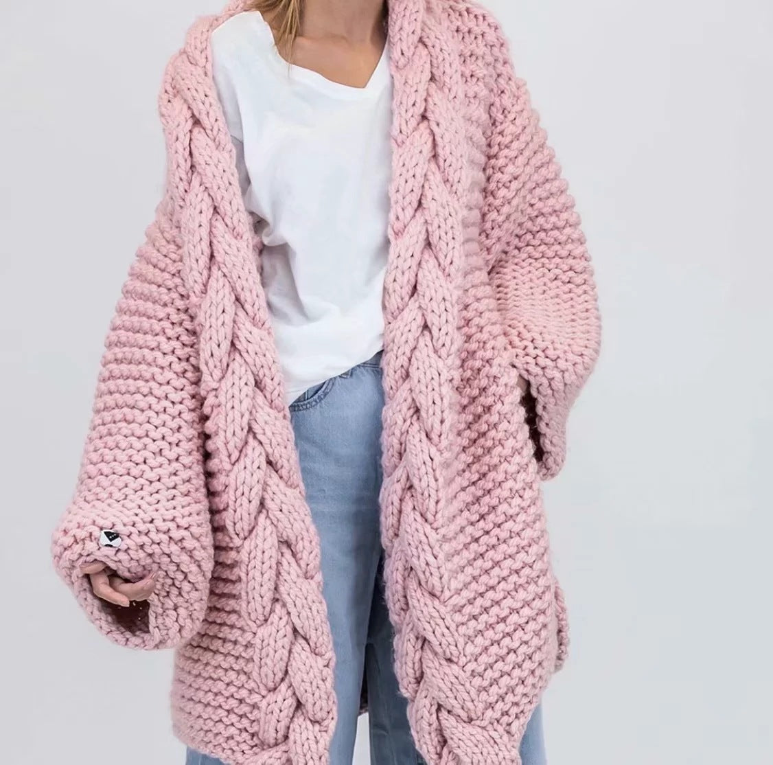 Women's Handmade Knitting Needle Tassel Knitted Cardigans