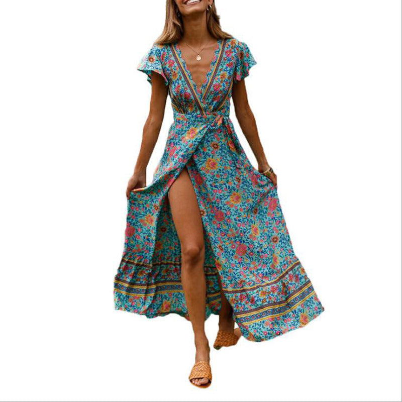 Chiffon Printed Beach For Seaside Leisure Vacation Dress