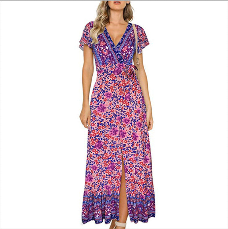 Chiffon Printed Beach For Seaside Leisure Vacation Dress