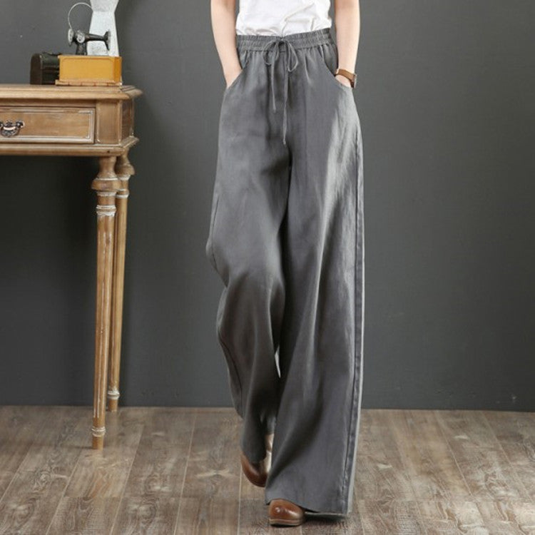 Women's Artistic Cotton Linen Loose Large Wide Pants