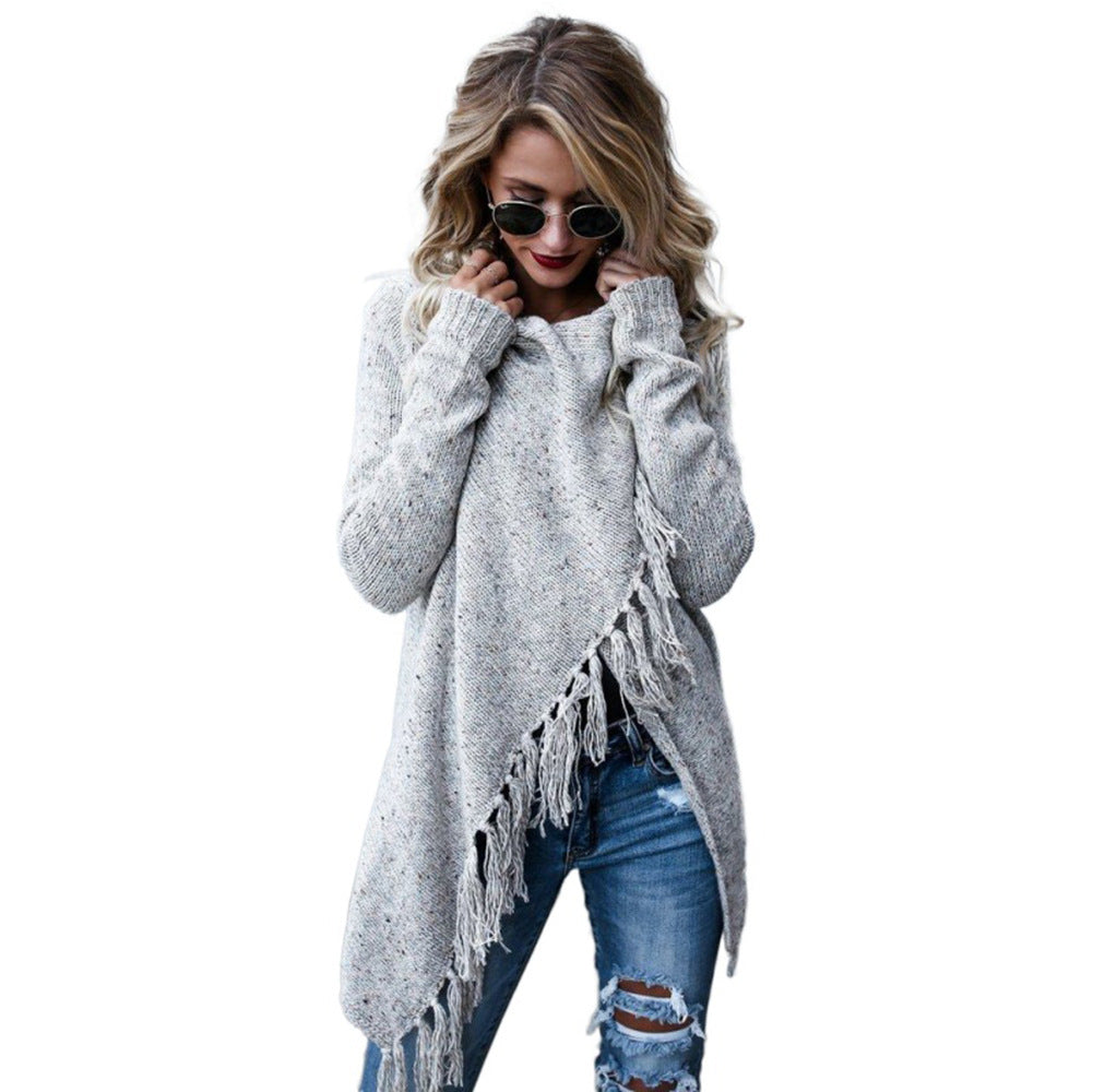 Women's Classy Durable Large Tassel Knitted Knitwear